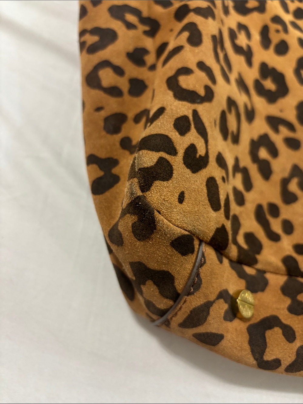 J. Crew Leopard Print Brown Tote Bag with Black Handles - Picture 9 of 16